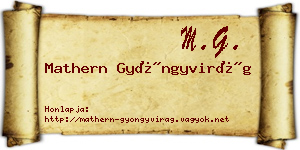 Mathern Gyöngyvirág névjegykártya